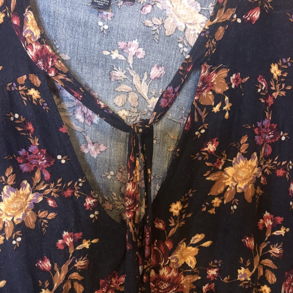 American Eagle Outfitters Women's size S/P Dress Long Sleeve Floral Print - Picture 3 of 3